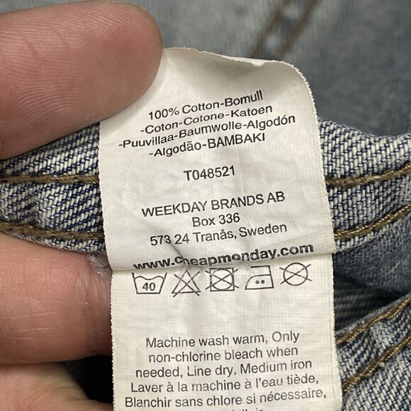 Cheap Monday Vital Blue Denim Jacket Heavy Worn XS - Picture 3 of 6